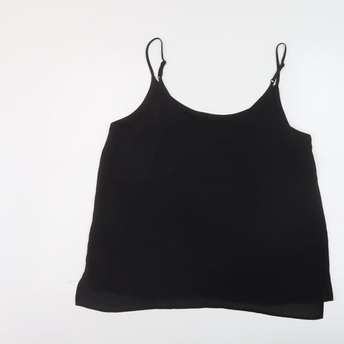Dorothy Perkins Womens Black Polyester Basic Tank Size 14 Round Neck