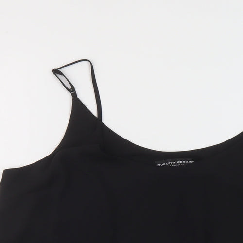 Dorothy Perkins Womens Black Polyester Basic Tank Size 14 Round Neck
