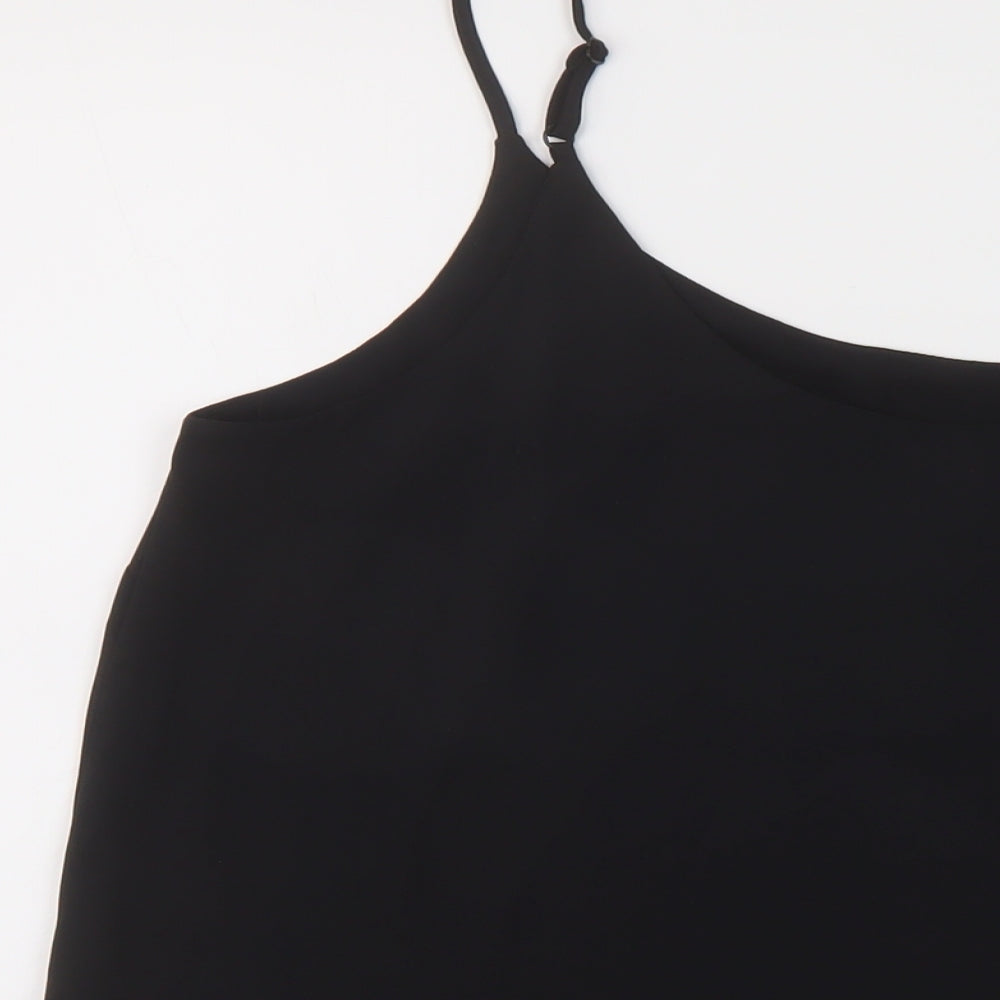Dorothy Perkins Womens Black Polyester Basic Tank Size 14 Round Neck