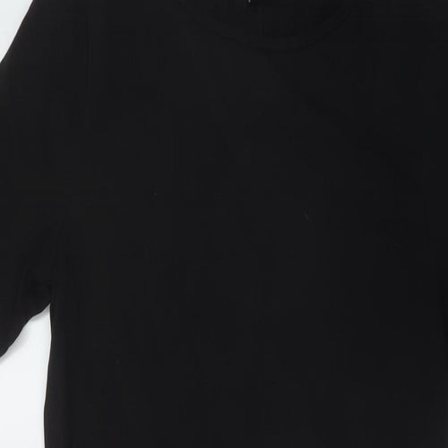 Dorothy Perkins Womens Black Cotton T-Shirt Dress Size 12 Crew Neck Pullover