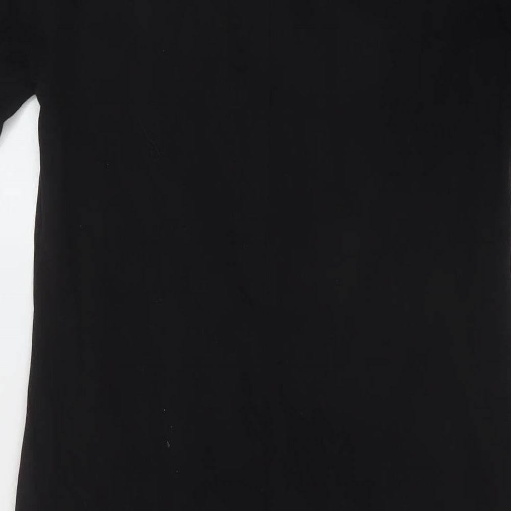 Dorothy Perkins Womens Black Cotton T-Shirt Dress Size 12 Crew Neck Pullover