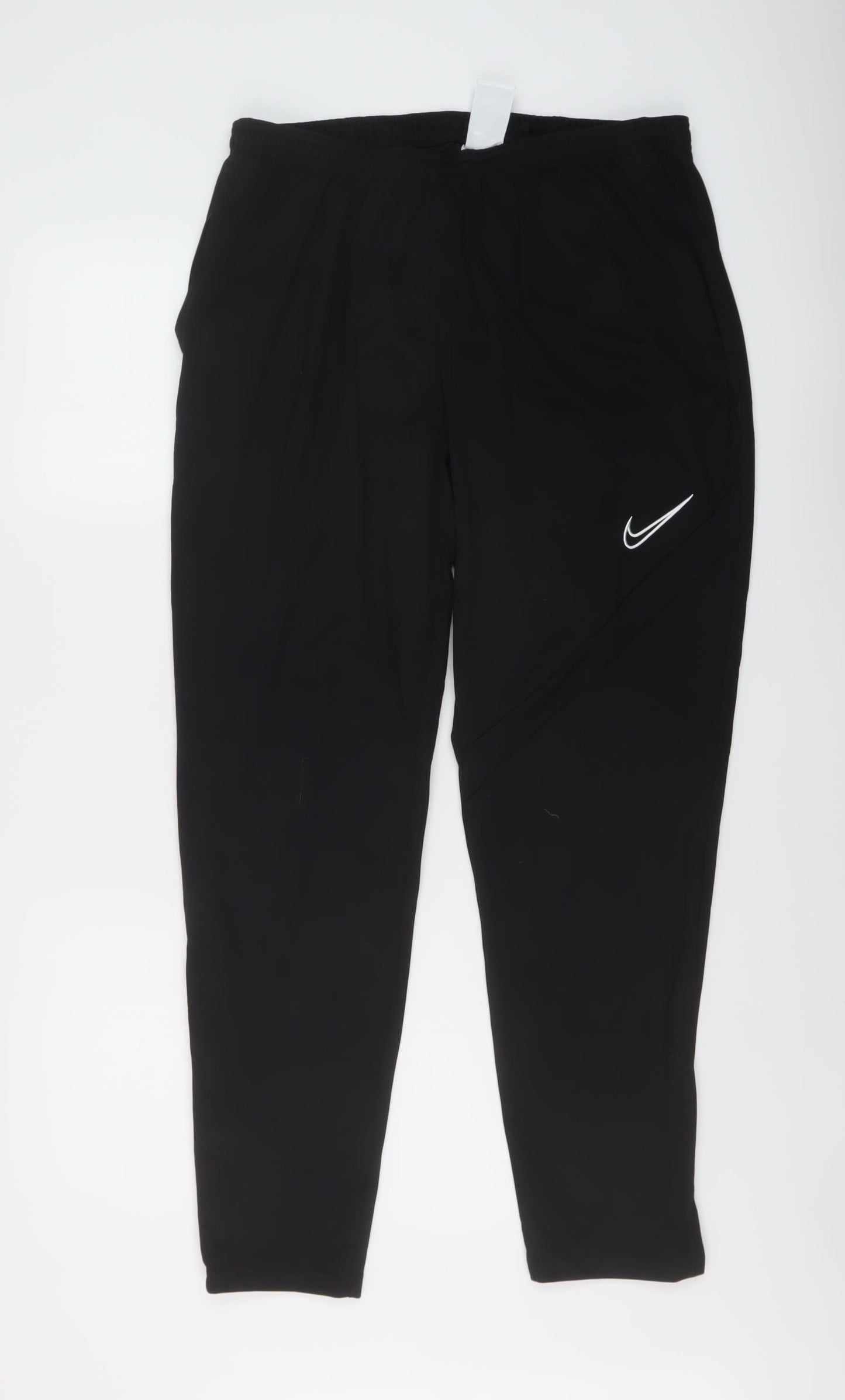 Nike Mens Black Polyester Sweatpants Trousers Size XL L29 in Regular Drawstring