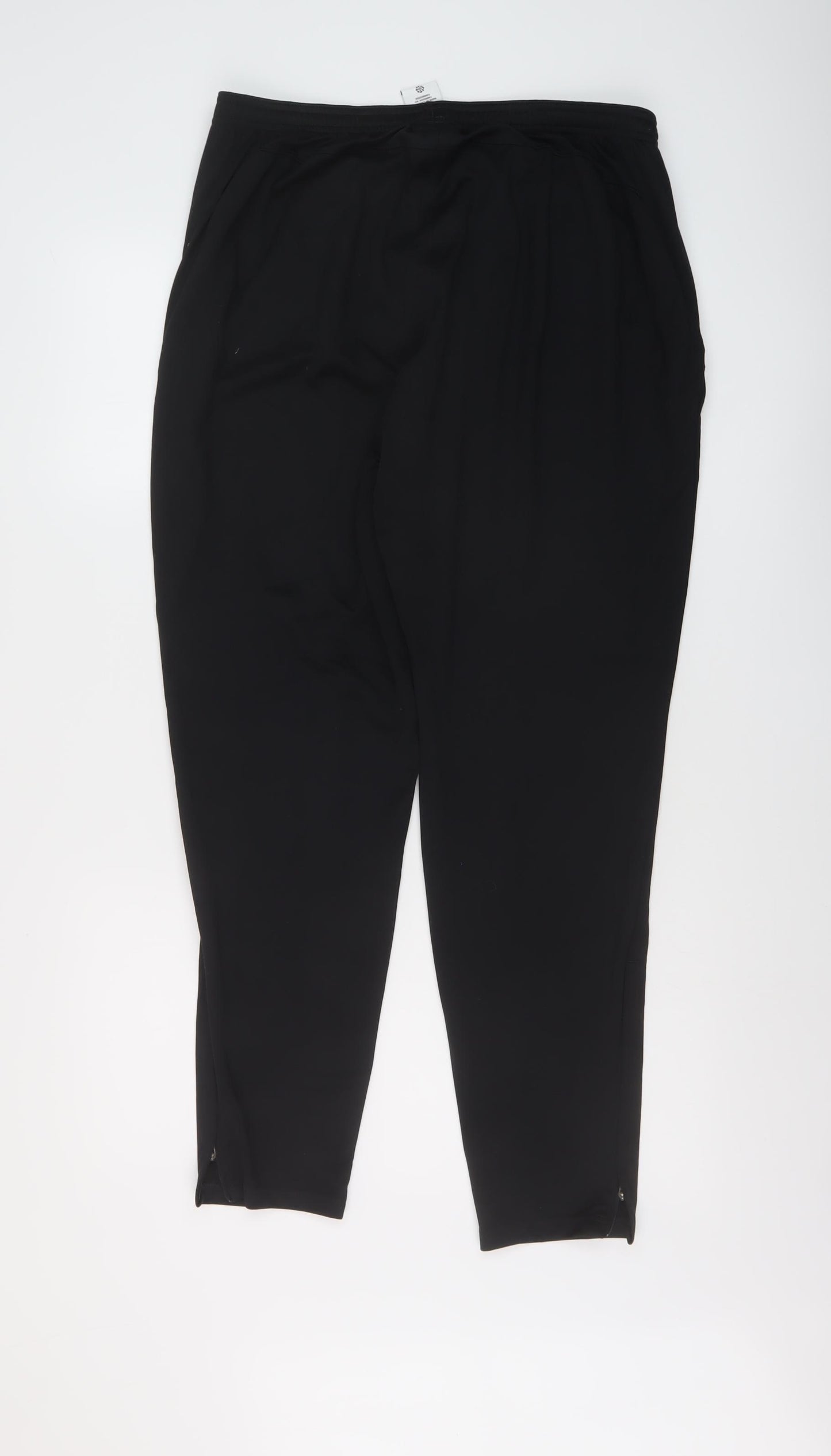 Nike Mens Black Polyester Sweatpants Trousers Size XL L29 in Regular Drawstring