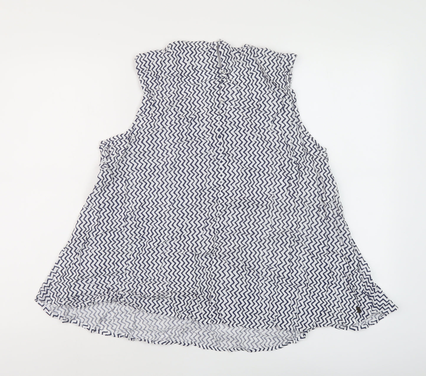 Fat Face Womens Black Geometric Polyester Basic Tank Size 16 Round Neck