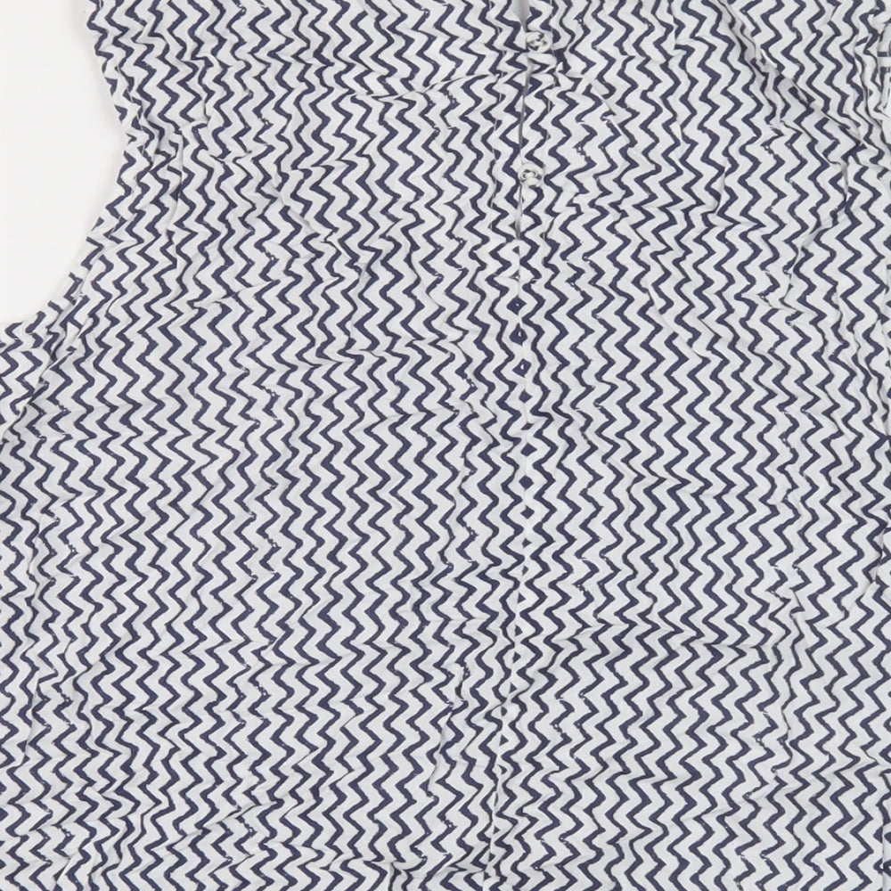 Fat Face Womens Black Geometric Polyester Basic Tank Size 16 Round Neck