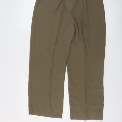Gerry Weber Womens Brown Polyester Trousers Size 14 L26 in Regular Button