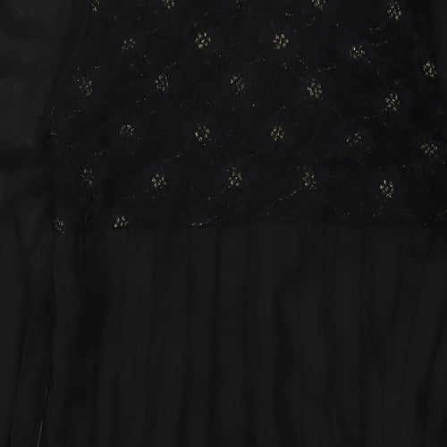 Boohoo Womens Black Polyester Mini Size 16 Square Neck Zip