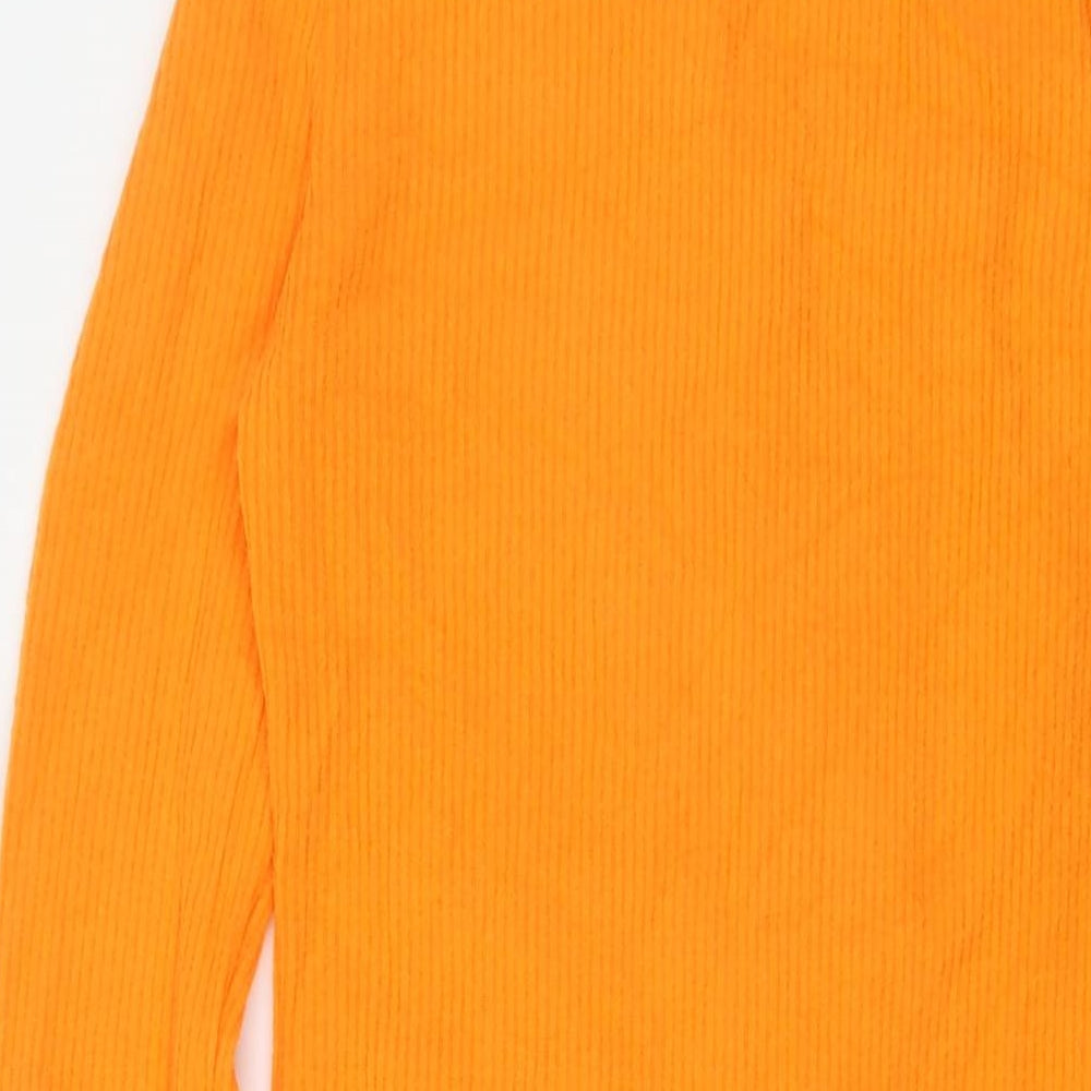 PRETTYLITTLETHING Womens Orange Polyester Bodycon Size 12 Collared Button