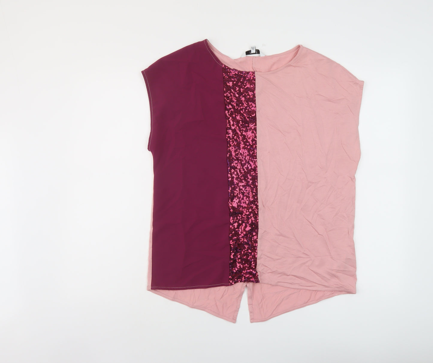 NEXT Womens Pink Lyocell Basic T-Shirt Size 14 Round Neck