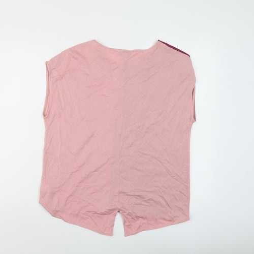 NEXT Womens Pink Lyocell Basic T-Shirt Size 14 Round Neck