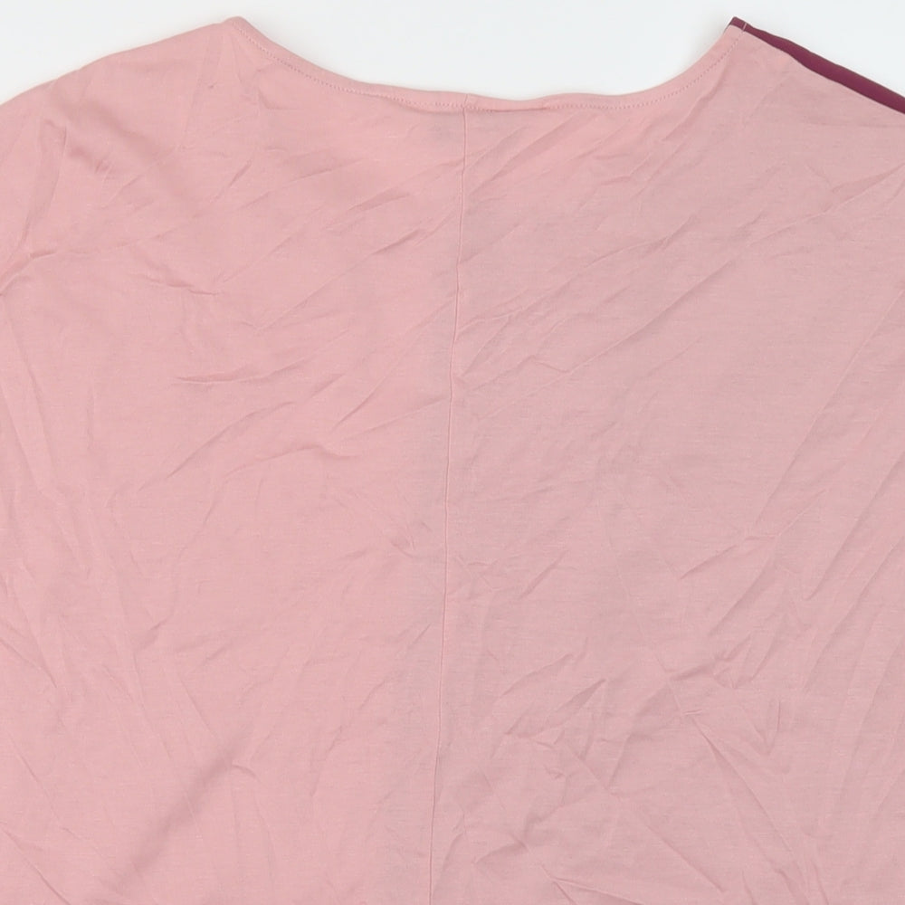 NEXT Womens Pink Lyocell Basic T-Shirt Size 14 Round Neck