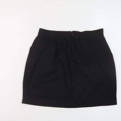 New Look Womens Black Polyester Mini Skirt Size 12 Zip
