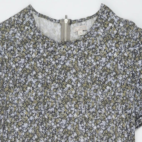 Gap Womens Multicoloured Floral Cotton A-Line Size S Round Neck Zip