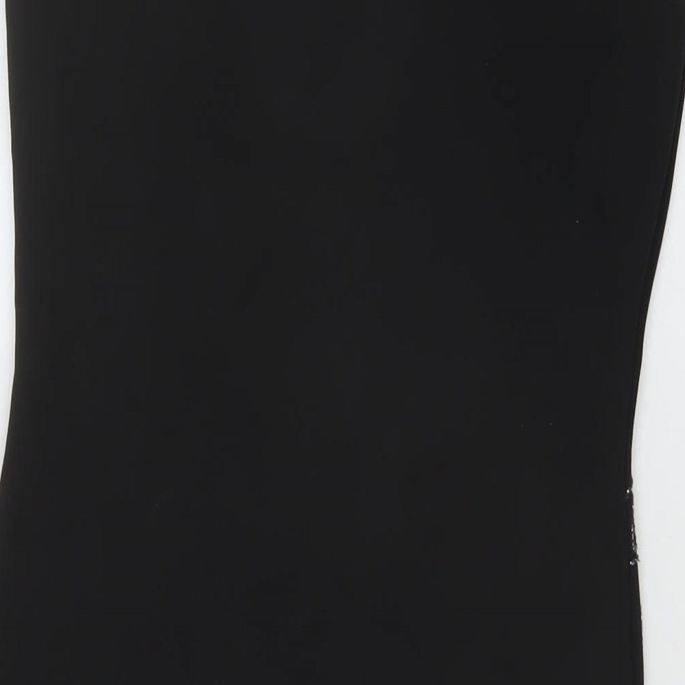 Sweewe Womens Black Geometric Polyester Mini Size M Round Neck Pullover