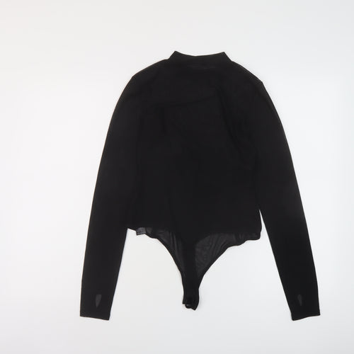 ASOS Womens Black Polyester Bodysuit One-Piece Size 8 Snap