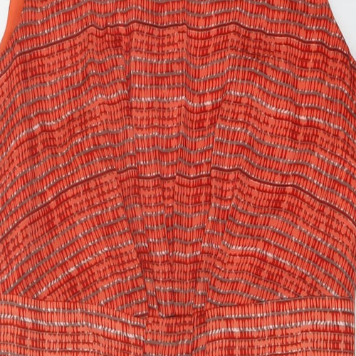 Per Una Womens Orange Geometric Polyester Sheath Size 14 Round Neck Zip
