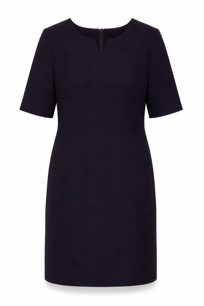 Carolyn Donnelly Womens Blue Geometric Polyester A-Line Size 12 Round Neck Zip