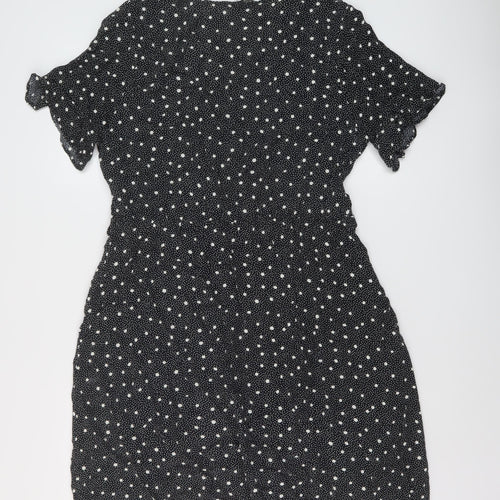 NEXT Womens Beige Polka Dot Viscose A-Line Size 18 V-Neck Pullover