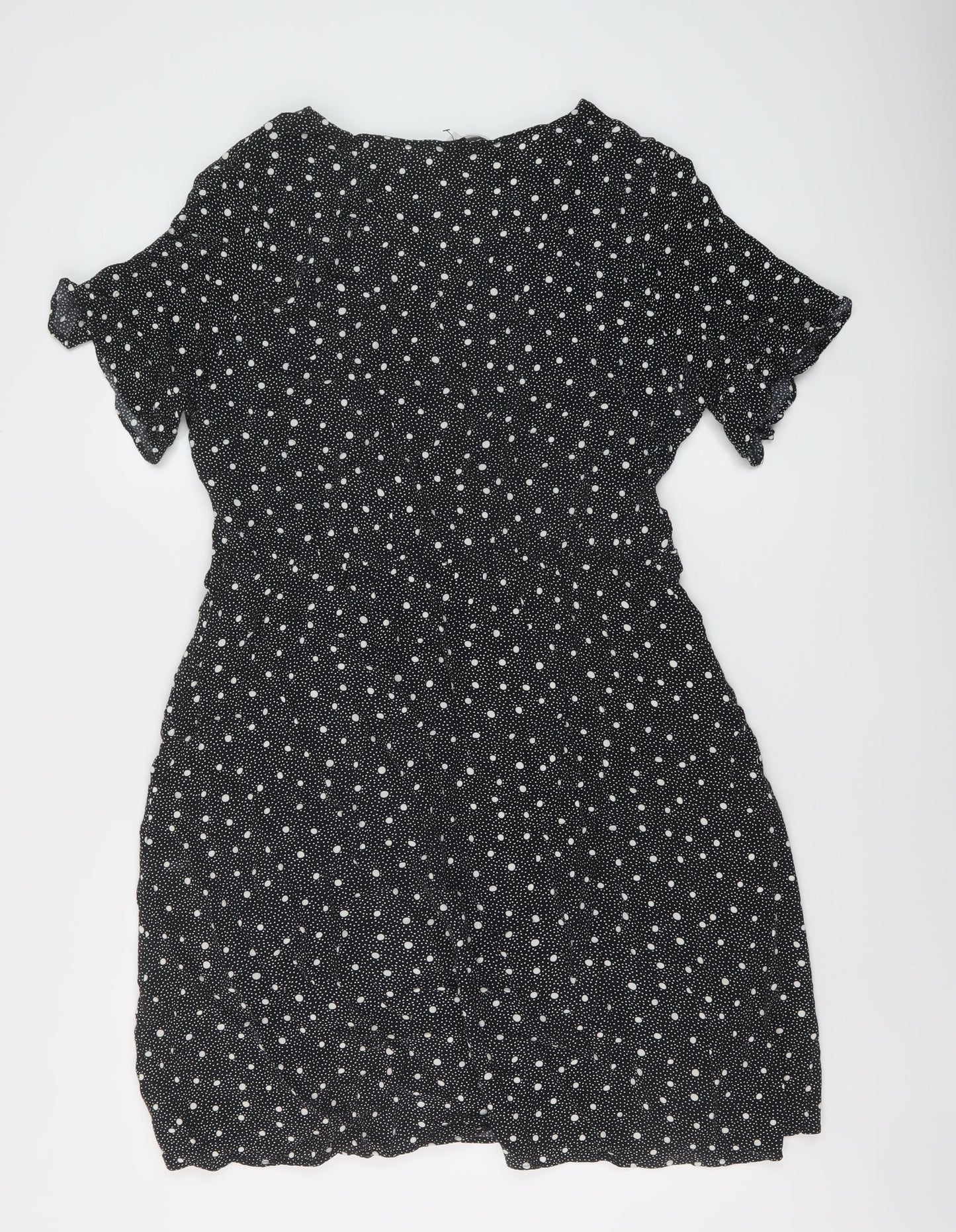 NEXT Womens Beige Polka Dot Viscose A-Line Size 18 V-Neck Pullover