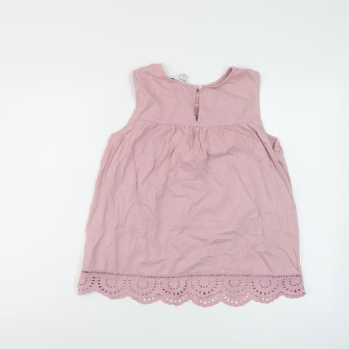 NEXT Womens Pink Cotton Basic Tank Size 14 Round Neck