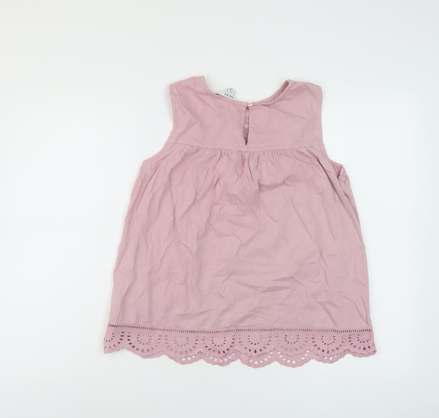 NEXT Womens Pink Cotton Basic Tank Size 14 Round Neck