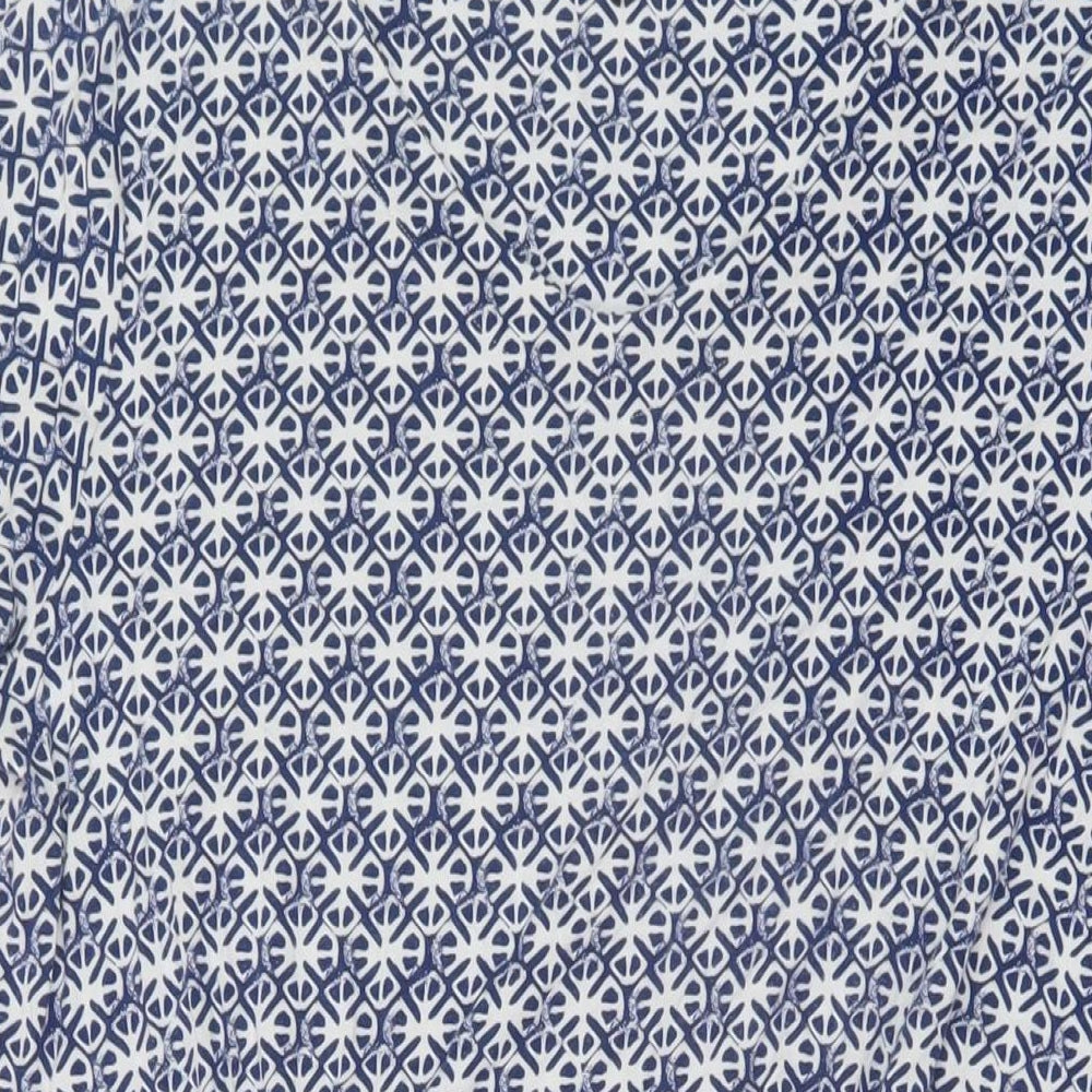 White Stuff Womens Blue Geometric Viscose A-Line Size 18 V-Neck Pullover
