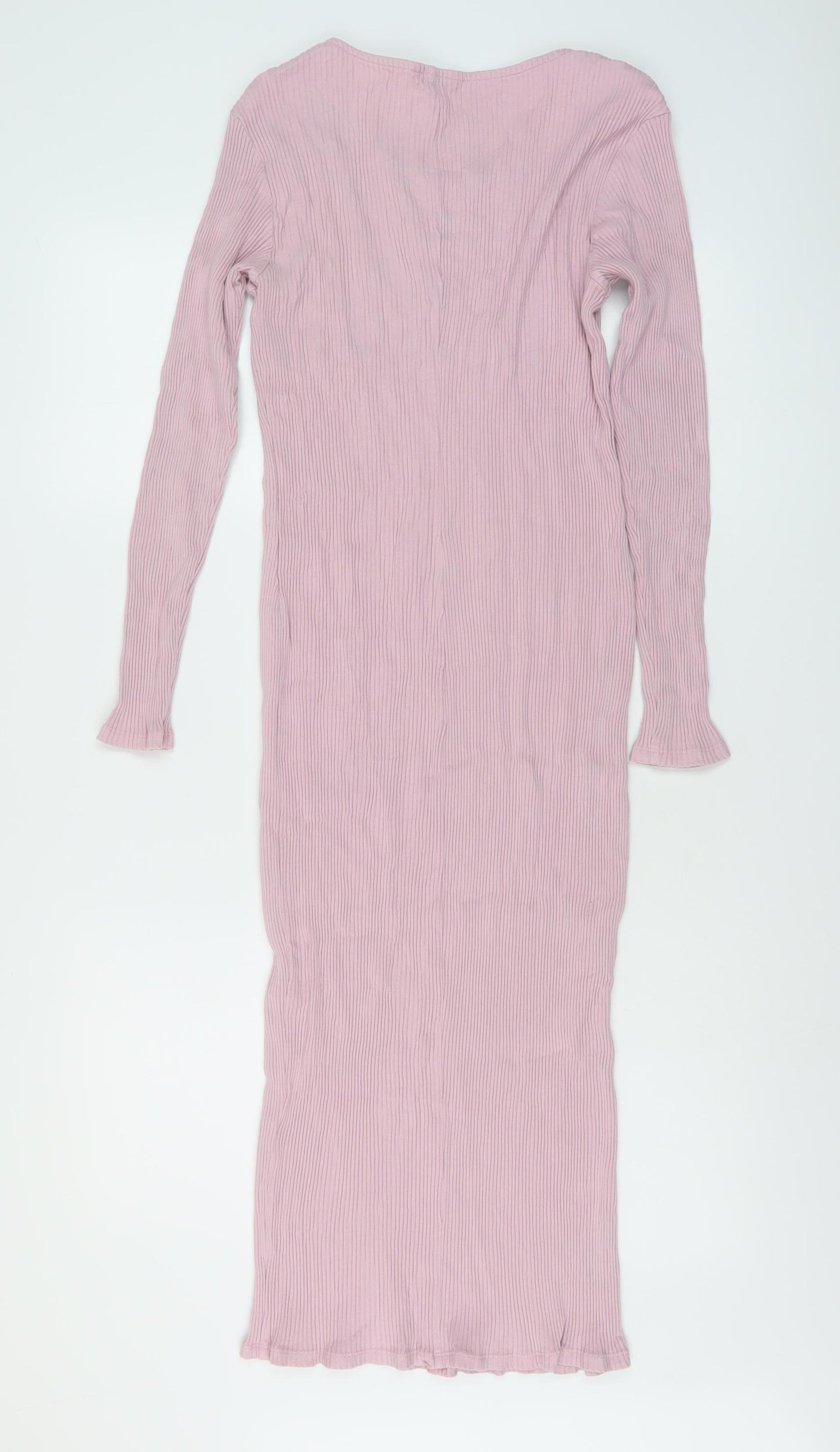 Monki Womens Pink Cotton Bodycon Size M Round Neck Pullover