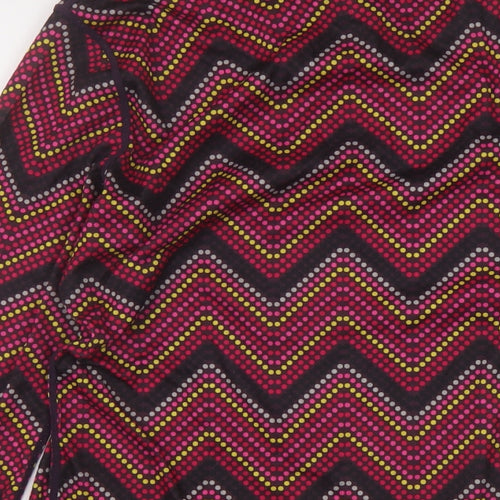 CRAFT Womens Multicoloured Geometric Polyester Basic T-Shirt Size XL Mock Neck Pullover