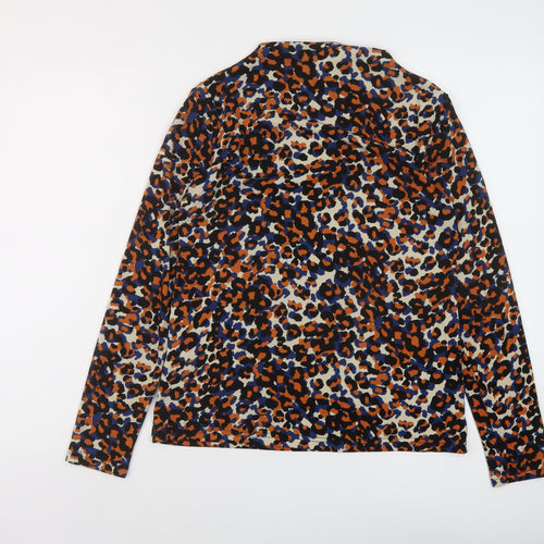 Jacqueline de Yong Womens Multicoloured Animal Print Polyester Basic Blouse Size S Mock Neck