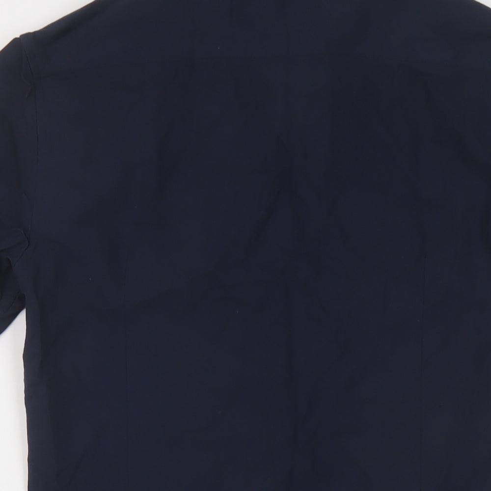 ASOS Mens Blue Cotton Button-Up Size XS Crew Neck Button