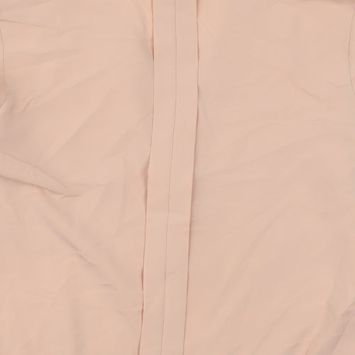 Marks and Spencer Womens Pink Polyester Basic Blouse Size 8 V-Neck