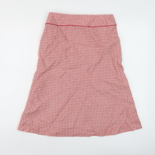 Boden Womens Pink Geometric Wool A-Line Skirt Size 10 Zip