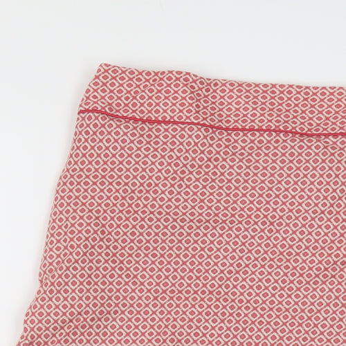 Boden Womens Pink Geometric Wool A-Line Skirt Size 10 Zip