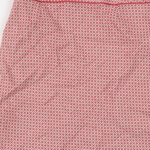 Boden Womens Pink Geometric Wool A-Line Skirt Size 10 Zip
