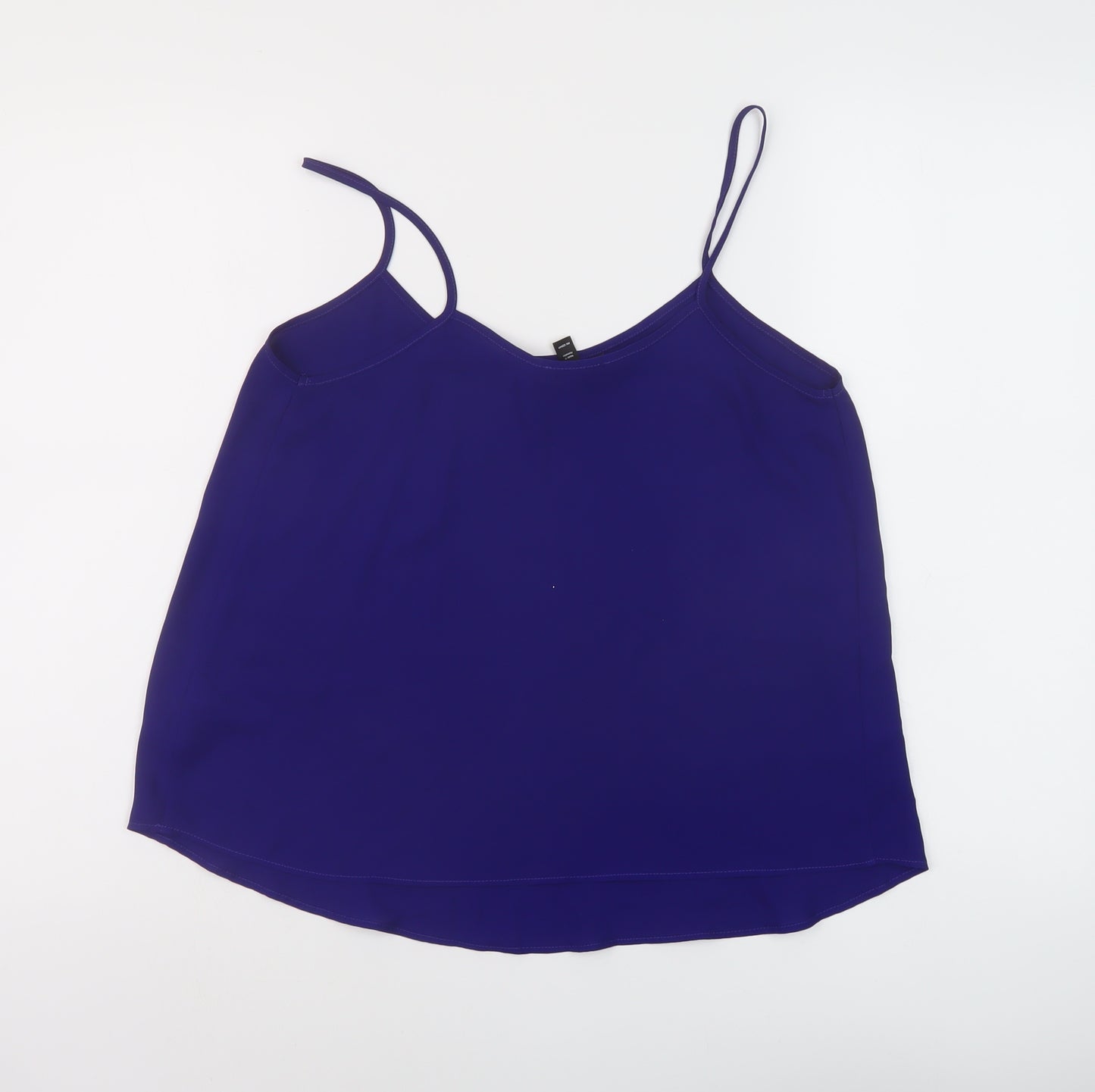 Topsho[p Womens Blue Polyester Camisole Tank Size 10 Round Neck