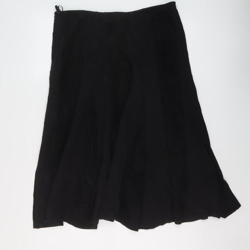 Per Una Womens Black Polyester A-Line Skirt Size 14 Zip