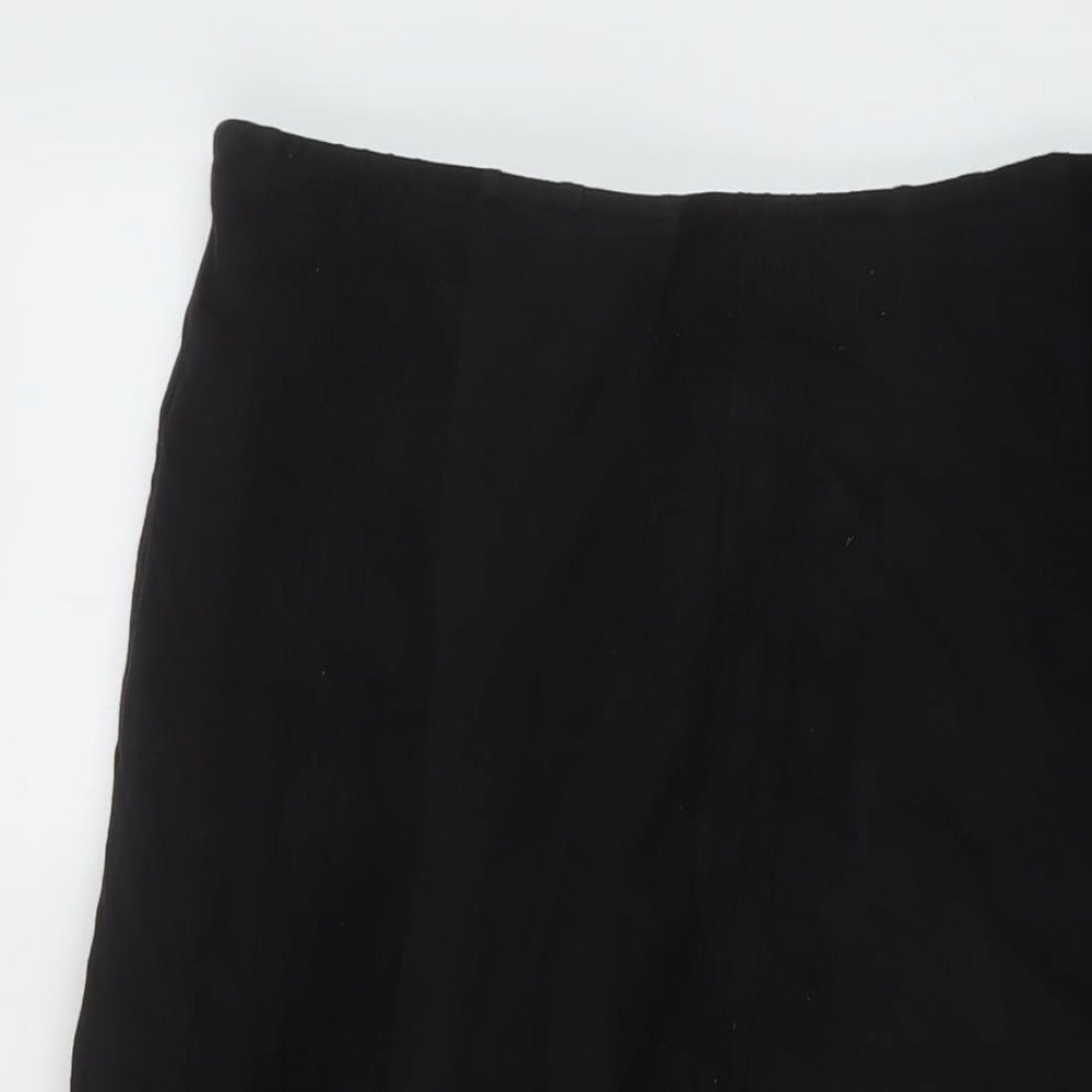 Per Una Womens Black Polyester A-Line Skirt Size 14 Zip