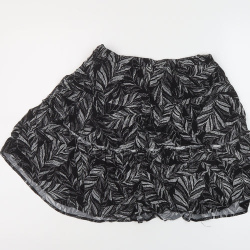Andy & Lucy Womens Black Geometric Viscose Skater Skirt Size M