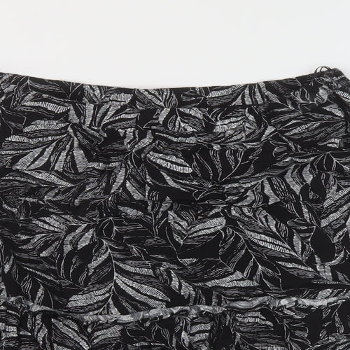 Andy & Lucy Womens Black Geometric Viscose Skater Skirt Size M