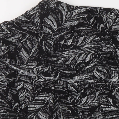 Andy & Lucy Womens Black Geometric Viscose Skater Skirt Size M