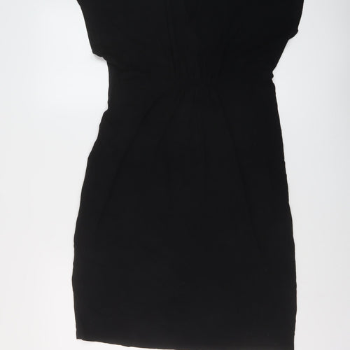 Marks and Spencer Womens Black Viscose Sheath Size 12 Round Neck Pullover