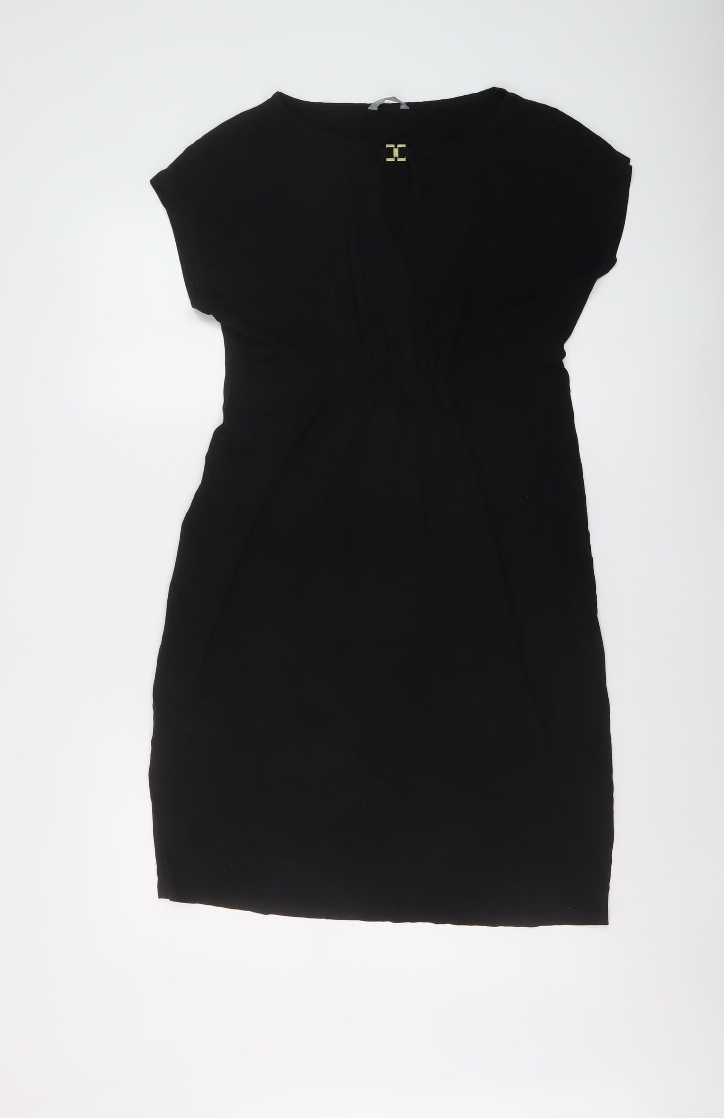 Marks and Spencer Womens Black Viscose Sheath Size 12 Round Neck Pullover