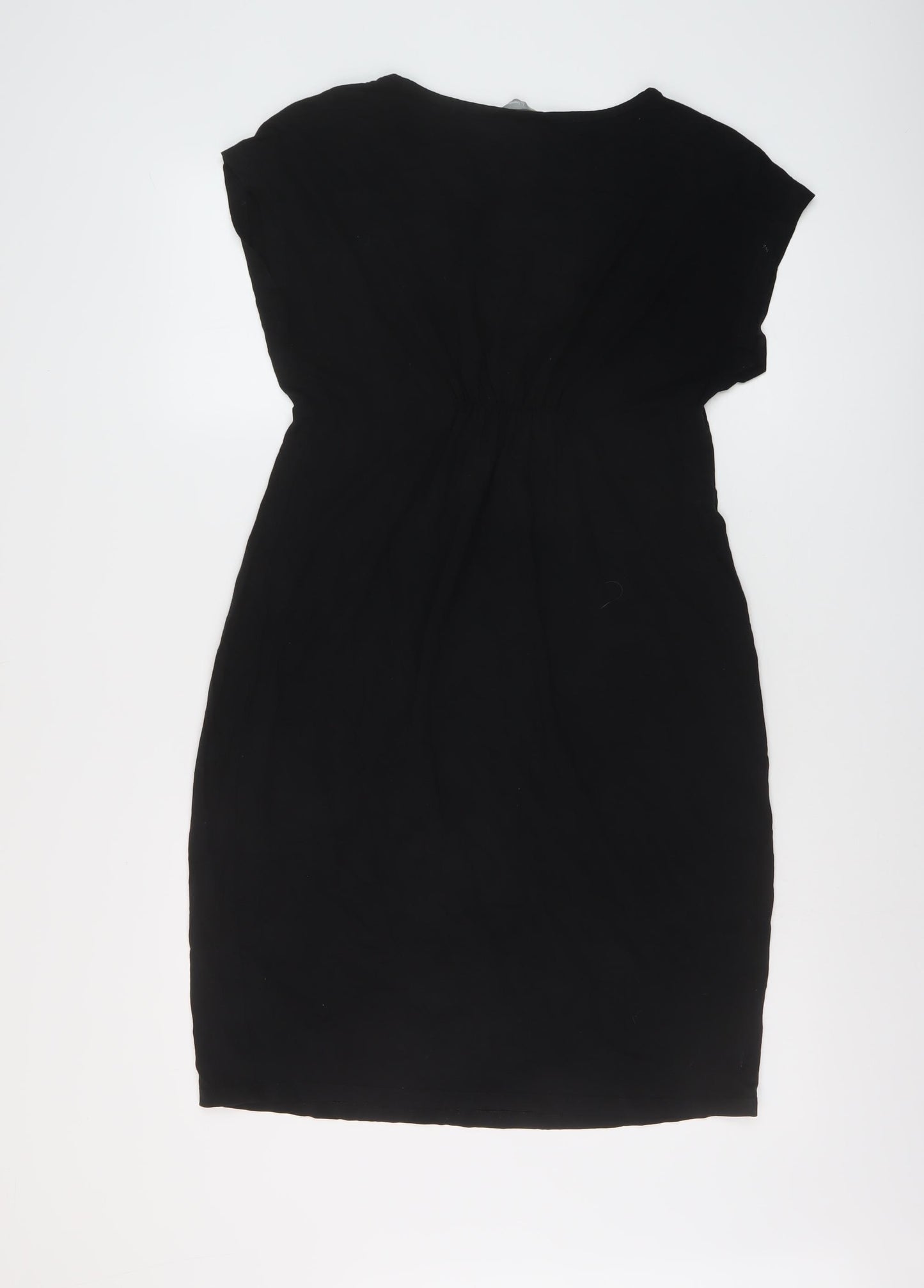 Marks and Spencer Womens Black Viscose Sheath Size 12 Round Neck Pullover