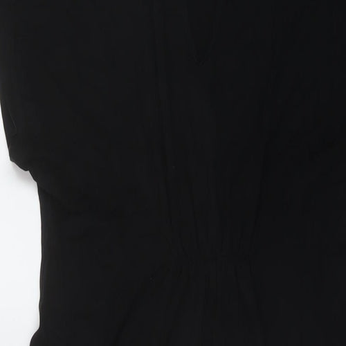 Marks and Spencer Womens Black Viscose Sheath Size 12 Round Neck Pullover