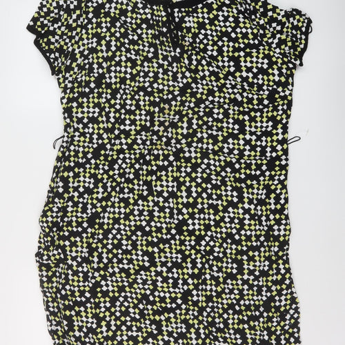 Monsoon Womens Multicoloured Geometric Viscose Tank Dress Size 18 Round Neck Pullover