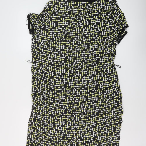 Monsoon Womens Multicoloured Geometric Viscose Tank Dress Size 18 Round Neck Pullover