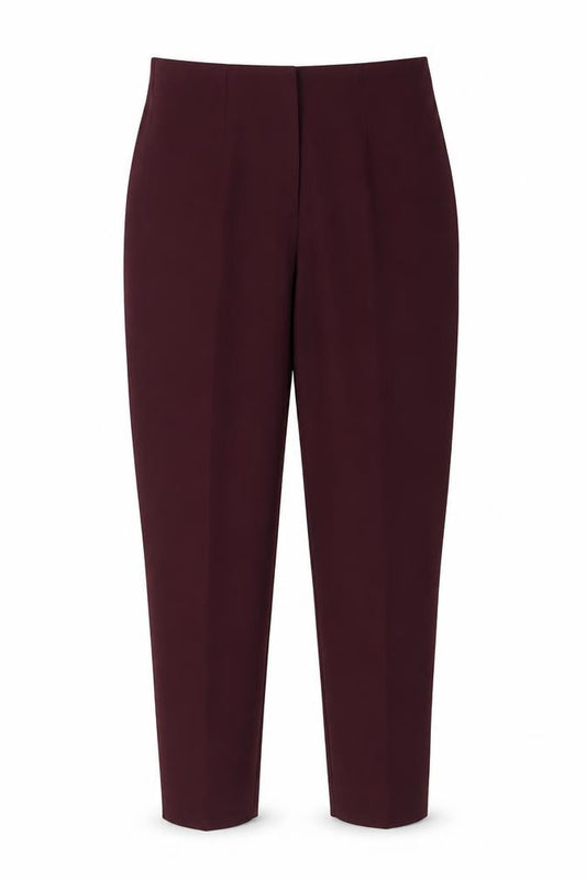 Front view of Vero Moda women’s purple polyester chino trousers, size S, 27-inch leg regular button