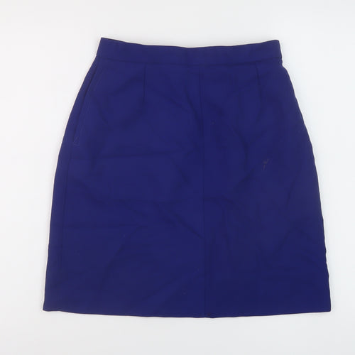 Teraviva Womens Blue Polyester A-Line Skirt Size 12 Zip