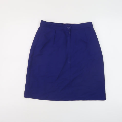 Teraviva Womens Blue Polyester A-Line Skirt Size 12 Zip