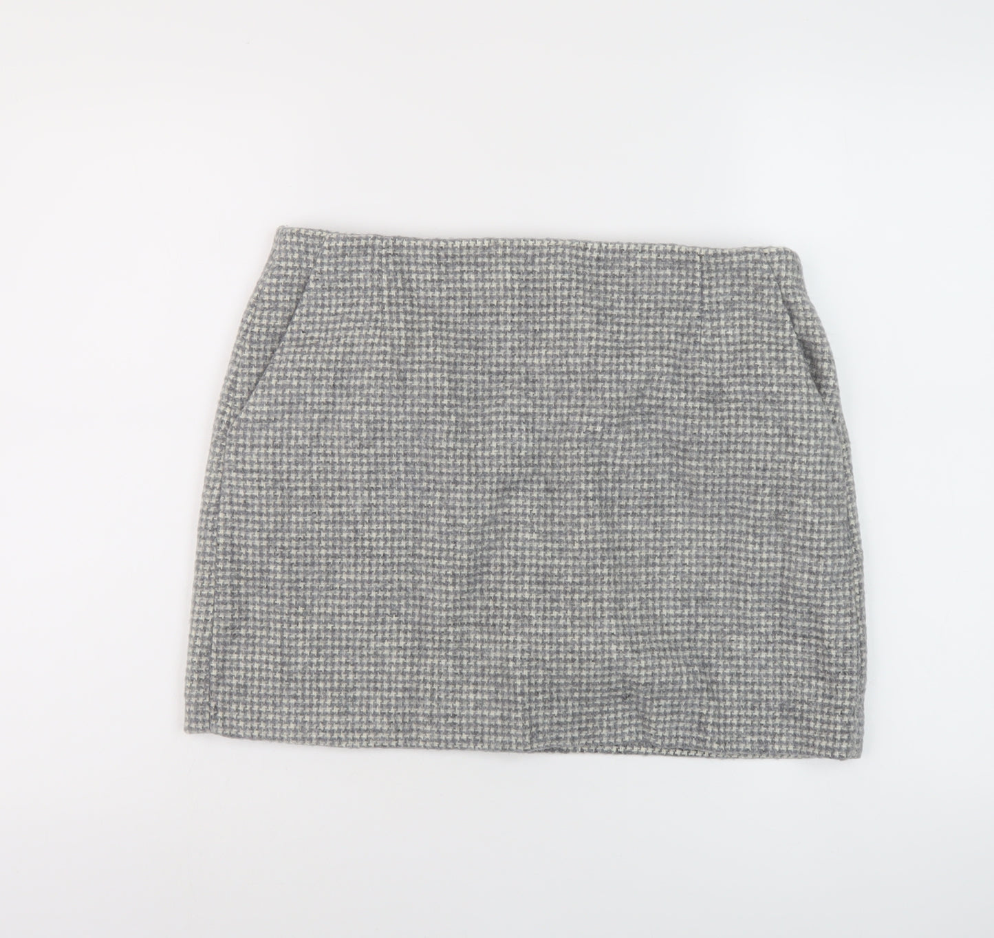 Uniqlo Womens Grey Geometric Polyester Mini Skirt Size 32 in Zip